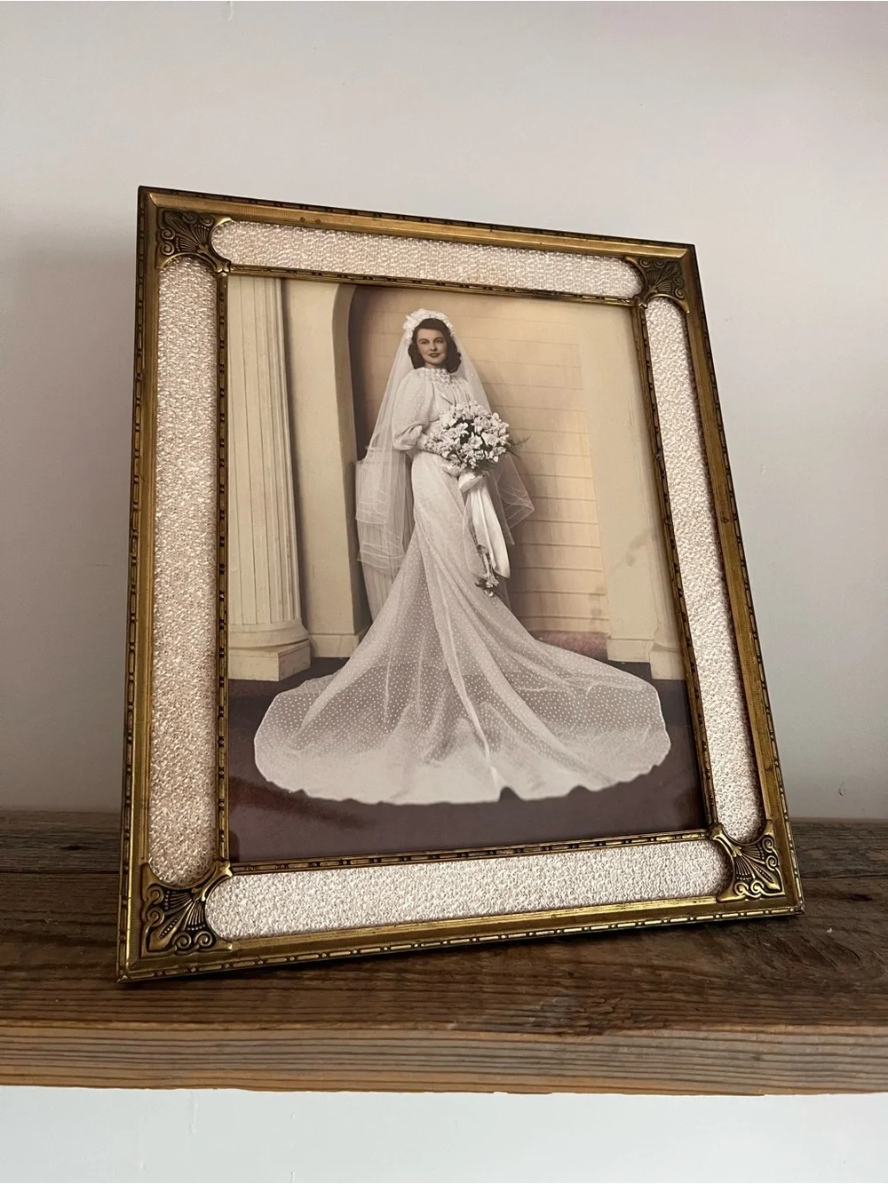 Vintage- brass Frame with authentic bridal portrait